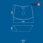 روشویی روکابینتی چینی کرد مدل آرین 55-5