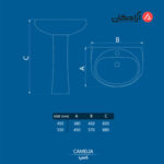 روشویی پایه دار چینی کرد مدل کاملیا-7