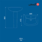روشویی پایه دار چینی کرد مدل ویولا 60-7