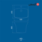روشویی دیواری چینی کرد مدل آرتا-7