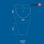 روشویی دیواری چینی کرد مدل کانسپت-7