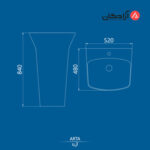 روشویی ایستاده چینی کرد مدل آرتا-7