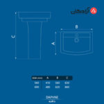 روشویی پایه دار چینی کرد مدل دافنه-7