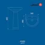 روشویی پایه دار چینی کرد مدل ژاسمین-7