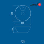 روشویی روکابینتی چینی کرد مدل صدف 42-8