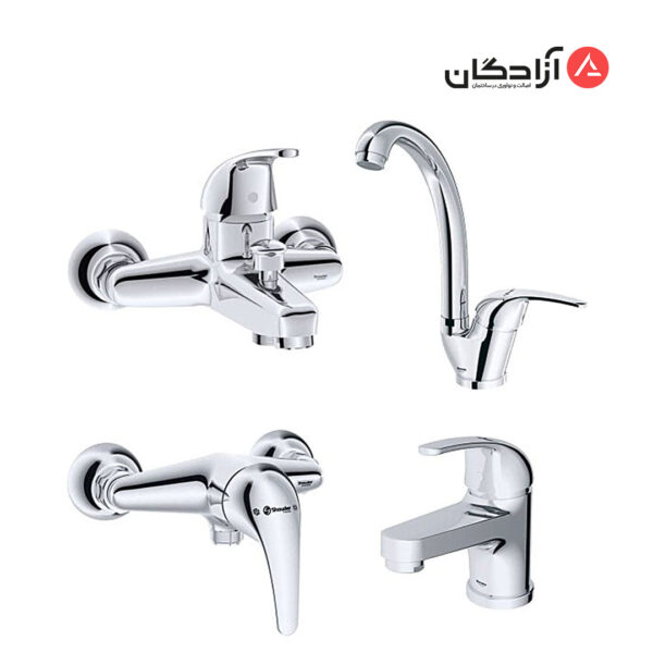 ست شیرآلات شودر مدل اطلس-کروم