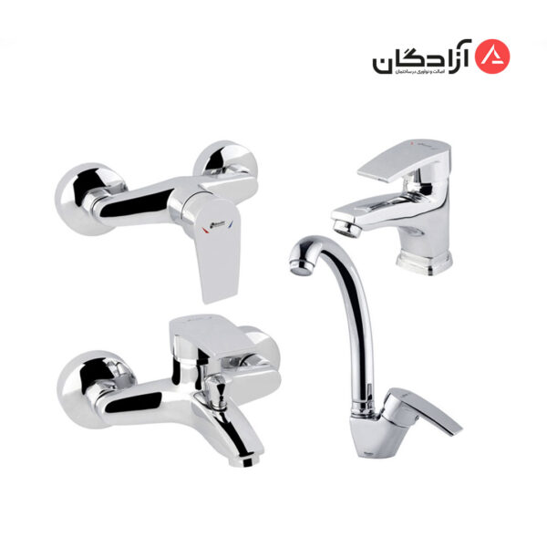 ست شیرالات شودر مدل پلاس-کروم