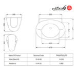 روشویی نیم پایه مروارید مدل رویال 65