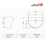 روشویی پایه سرخود مروارید مدل سیلویا 60