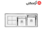 سینک ظرفشویی فانتزی توکار ایلیااستیل مدل 2067