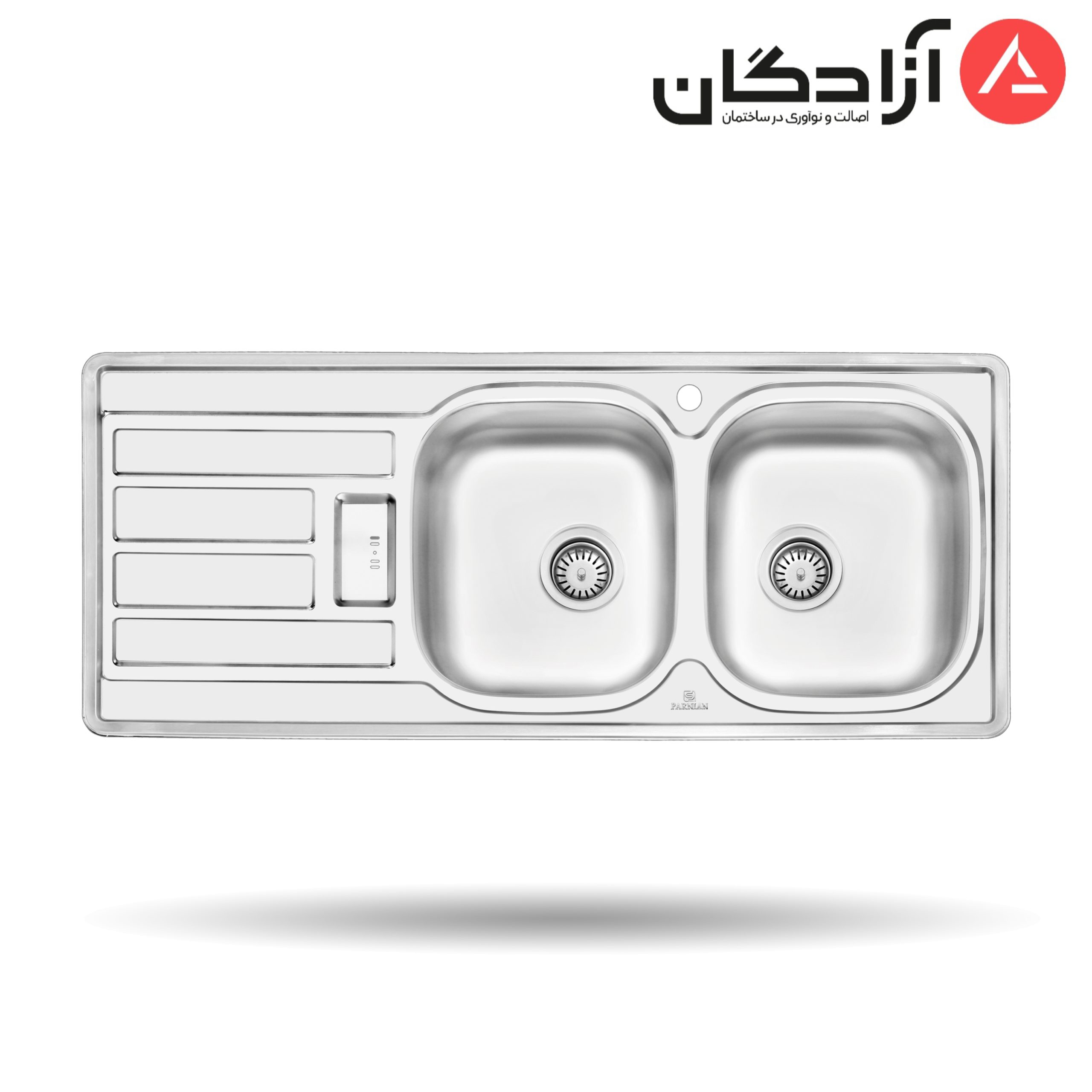 PS2201 سینک نیمه فانتزی توکار پرنیان استیل مدل PS2201