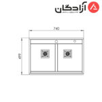 سینک دست ساز کن مدل 74 BCN302 - Image 3