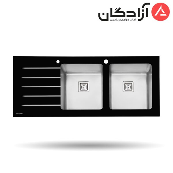 سینک شیشه ای پرنیان استیل مدل PS4106