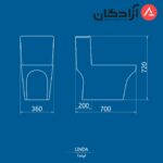 توالت فرنگی چینی کرد مدل لیندا - Image 6