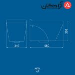توالت فرنگی وال هنگ چینی کرد مدل آرتا شیردار - Image 7