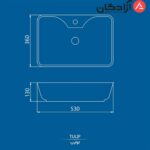 روشویی روکابینتی چینی کرد مدل تولیپ 53 - Image 6