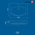 روشویی روکابینتی چینی کرد مدل آزالیا 60 - Image 6
