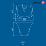 روشویی دیواری چینی کرد مدل آرین - Image 6