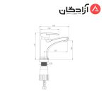 شیر روشویی ثابت شودر مدل پلاس - Image 2