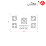 اجاق گاز کن مدل پاردیک مشکی PARDYC B - Image 3