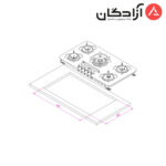 اجاق گاز کن مدل پاردیک مشکی PARDYC B - Image 4