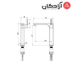 شیر روشویی پایه بلند شودر مدل میشل - Image 2