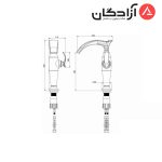 شیر روشویی پایه بلند شودر مدل گلوریس - Image 2