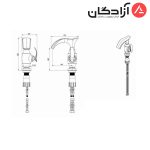 شیر روشویی ثابت شودر مدل گلوریس - Image 2