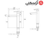 شیر روشویی پایه بلند شودر مدل یونیک پلاس - Image 2