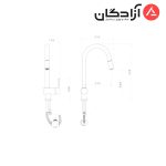 شیر ظرفشویی شاوری شودر مدل موناکو پلاس - Image 2