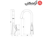 شیر ظرفشویی شاوری شودر مدل آیدر - Image 2