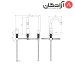 روشویی سه تکه شودر مدل مارینو - Image 2