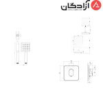 شیر حمام توکار شودر مدل تاین تیپ 3 - Image 2