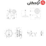 شیر حمام توکار شودر مدل گلوریس تیپ 4 - Image 2