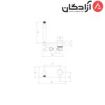 شیر روشویی یک تکه شودر مدل روگن - Image 2