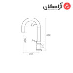 شیر آشپزخانه شاوری KWC اینوکس - Image 2