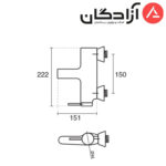 شیر حمام KWC مدل زو