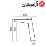 شیر روشویی KWC مدل کواترو