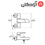 شیر حمام KWC مدل مایا
