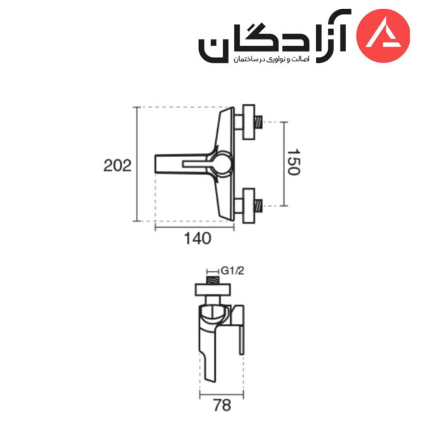 شیر حمام KWC مدل متیس