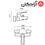 شیر حمام KWC مدل دومو2